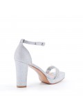 Mix-materials heeled sandal 