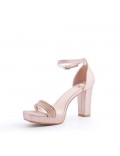 Mix-materials heeled sandal 