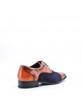 Lace-up faux leather derby