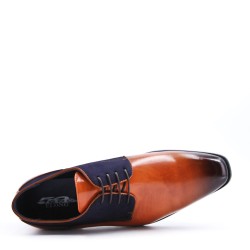 Lace-up faux leather derby