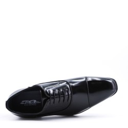 Lace-up faux leather derby