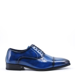 Lace-up faux leather derby