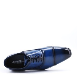 Lace-up faux leather derby