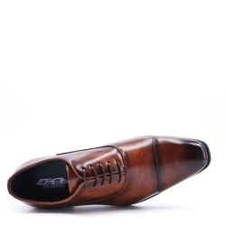 Lace-up faux leather derby