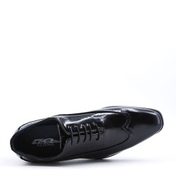 Lace-up faux leather derby