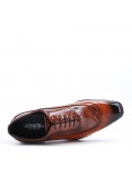 Lace-up faux leather derby