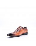 Lace-up faux leather derby