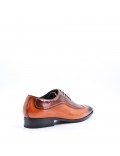 Lace-up faux leather derby