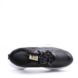 Mix-material sneakers with laces