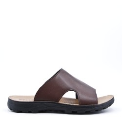 Man sandal in faux leather