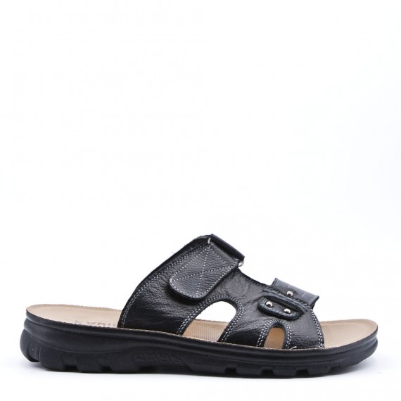 Man sandal in faux leather