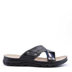 Man sandal in faux leather