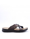 Man sandal in faux leather