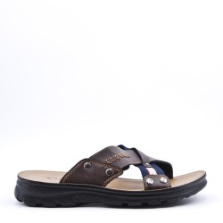 Man sandal in faux leather