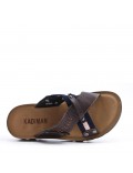 Man sandal in faux leather