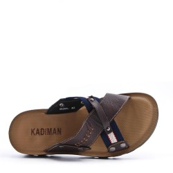 Man sandal in faux leather