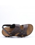 Man sandal in faux leather