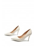 Women's faux leather heeled pumps