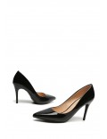 Women's faux leather heeled pumps