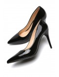 Women's faux leather heeled pumps