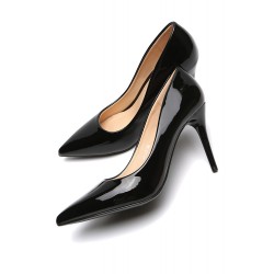 Women's faux leather heeled pumps