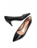 Women's faux leather heeled pumps