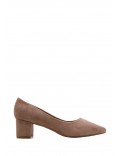 Faux suede women's heeled pumps