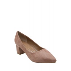 Faux suede women's heeled pumps