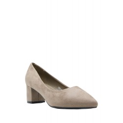 Faux suede women's heeled pumps