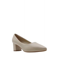 Women's faux leather heeled pumps