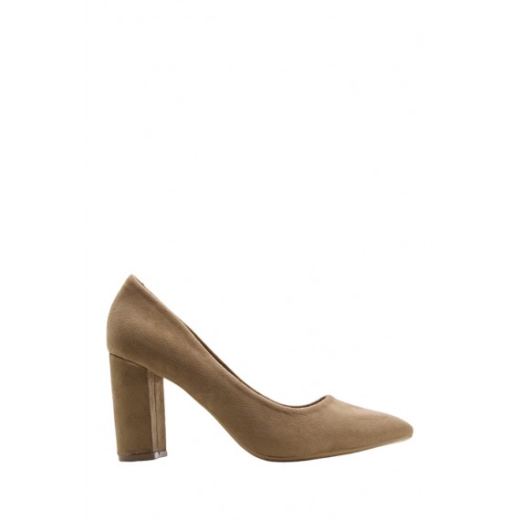 Faux suede women's heeled pumps