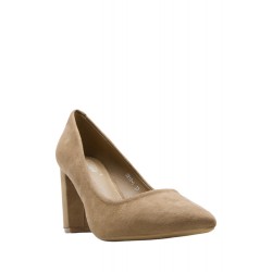 Faux suede women's heeled pumps