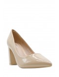 Women's faux leather heeled pumps