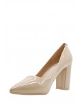 Women's faux leather heeled pumps