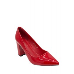 Women's faux leather heeled pumps