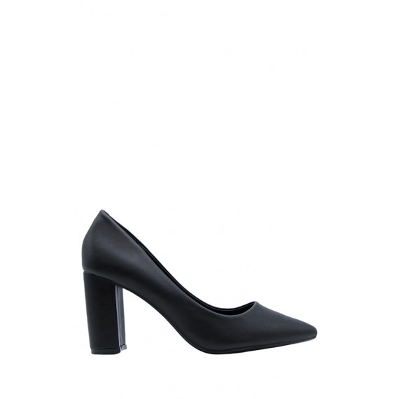 Women's faux leather heeled pumps