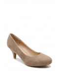 Faux suede women's heeled pumps