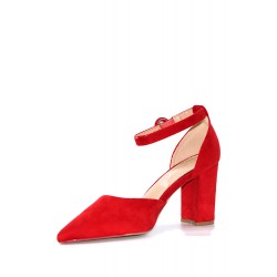 Faux suede women's heeled pumps