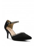 Faux suede women's heeled pumps