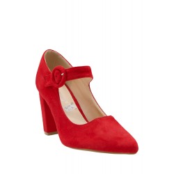 Faux suede women's heeled pumps