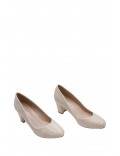 Women's faux leather heeled pumps