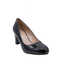 Women's faux leather heeled pumps