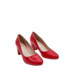 Women's faux leather heeled pumps