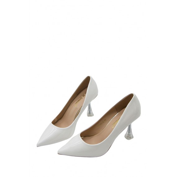 Women's faux leather heeled pumps