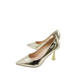 Women's faux leather heeled pumps