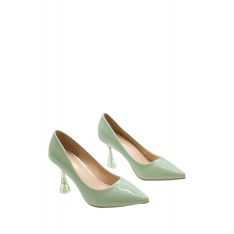 WHOLESALE SHOES-Faux leather mid-heel pump