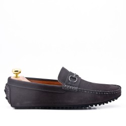 En cuir daim mocassin homme avec la boucle