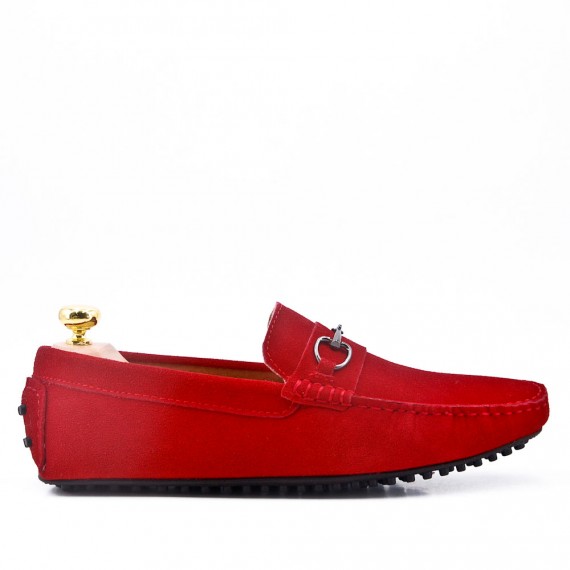 Men's suede moccasin leather with buckle