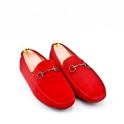 Men's suede moccasin leather with buckle