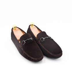 Men's suede moccasin leather with buckle